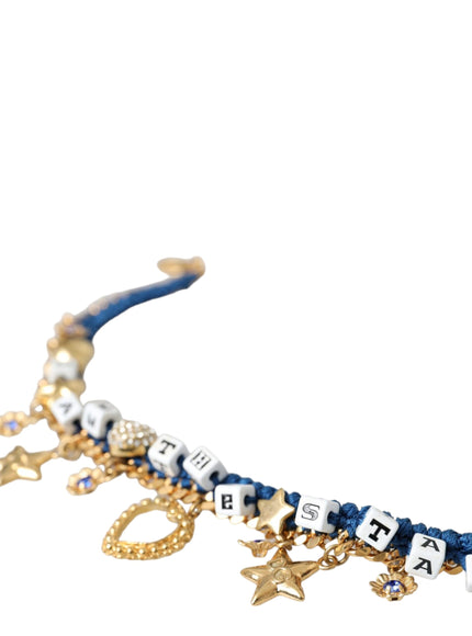 a close up of a bracelet with charms