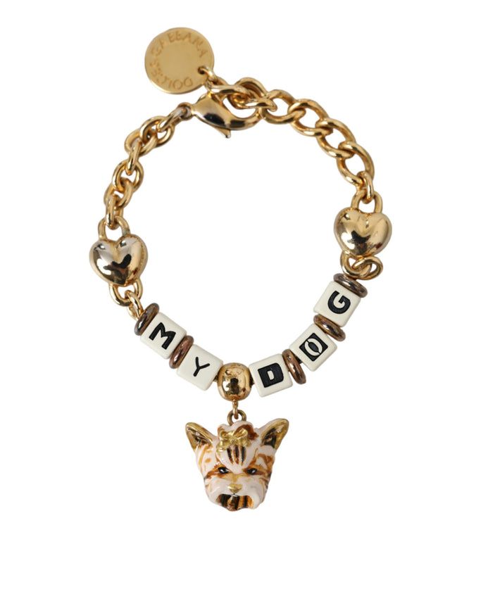 a bracelet with a dog charm on it