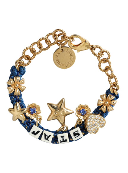 a bracelet with charms and a star on it