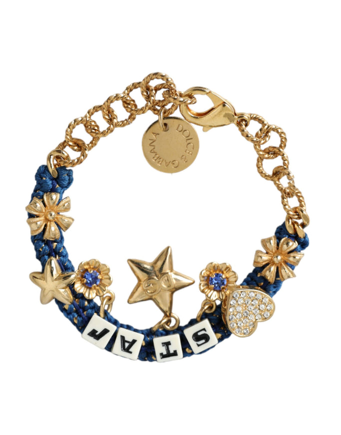 a bracelet with charms and a star on it