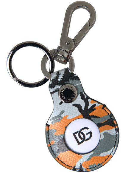 a keychain with a camo design on it