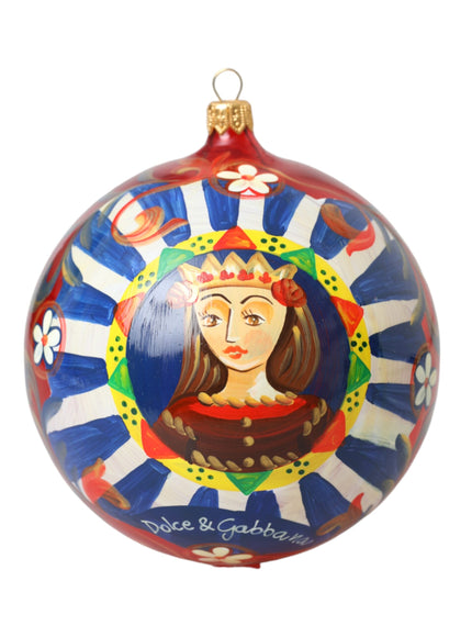 a glass ornament with a picture of a woman on it