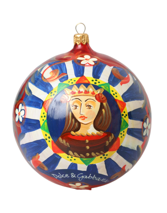 a glass ornament with a picture of a woman on it