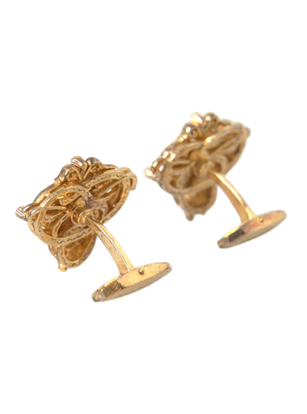 Dolce & Gabbana Gold Tone 925 Sterling Silver Crystal Cufflink