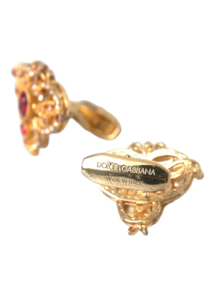 Dolce & Gabbana Gold Tone 925 Sterling Silver Crystal Cufflink