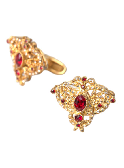 Dolce & Gabbana Gold Tone 925 Sterling Silver Crystal Cufflink