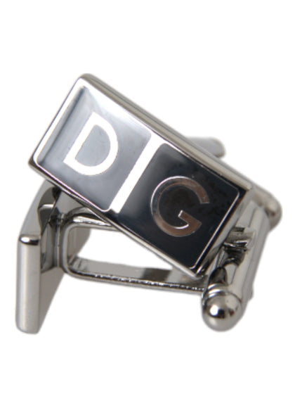 Close-up of Dolce & Gabbana DG logo cufflinks