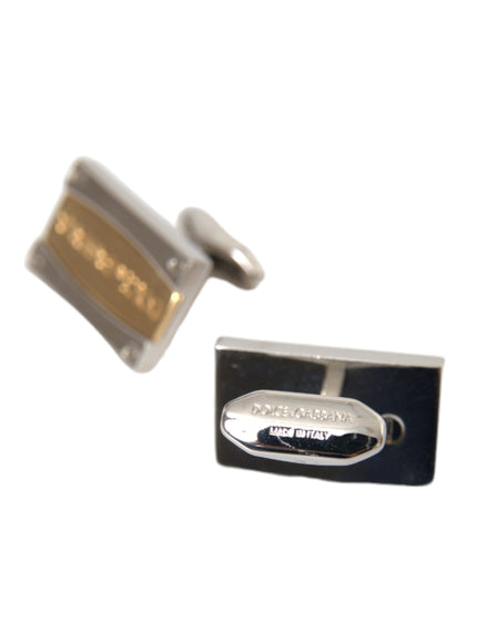 Dolce & Gabbana cufflinks showing logo and plating details