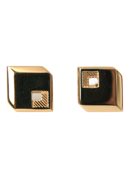 Dolce & Gabbana gold square pin cufflinks front view