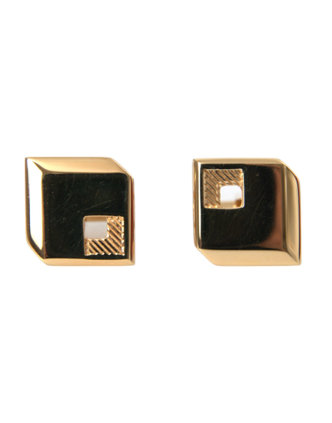 Dolce & Gabbana gold square pin cufflinks front view