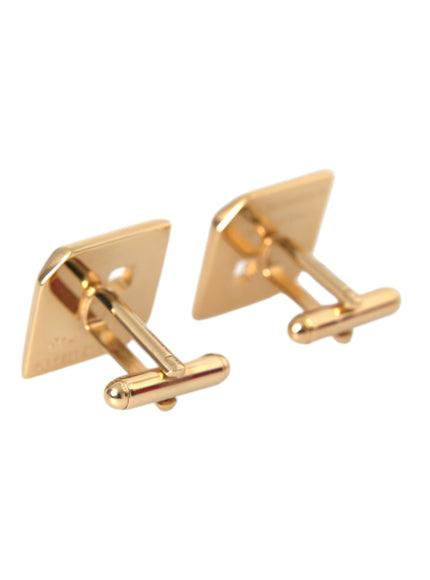 Back view of gold brass cufflinks