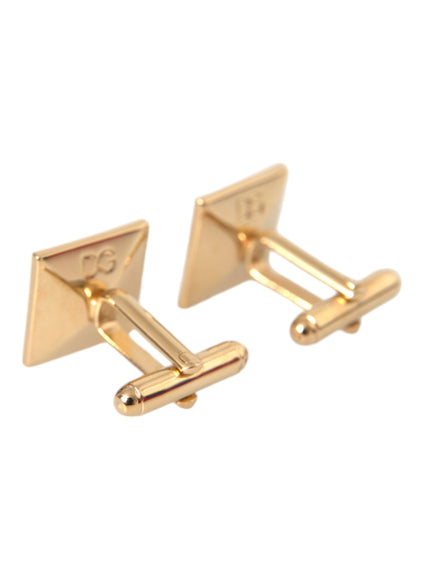 Back view of Dolce & Gabbana gold plated square cufflinks