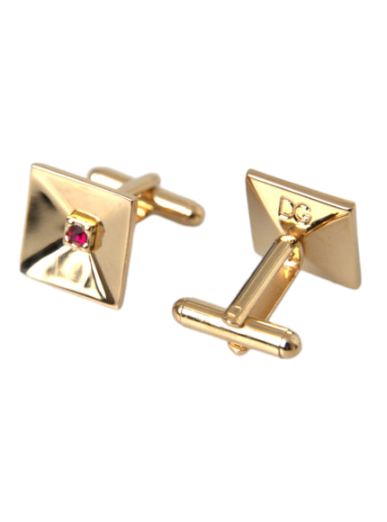 Dolce & Gabbana gold plated cufflinks with crystal detail