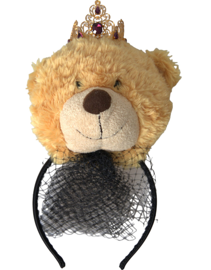 Dolce & Gabbana teddy bear hair band with gold crystal crown