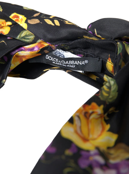 Dolce & Gabbana label on floral silk headband