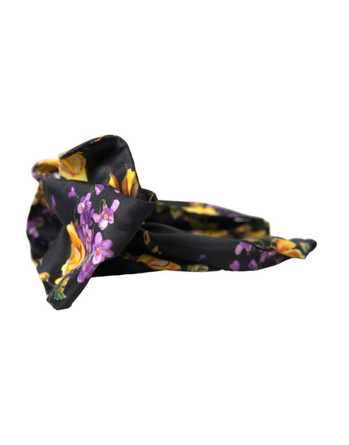 Dolce & Gabbana black floral silk headband