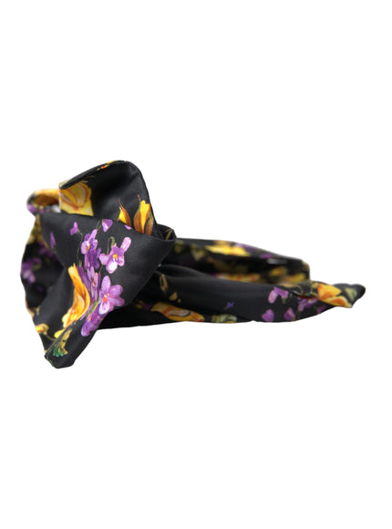 Dolce & Gabbana black floral silk headband