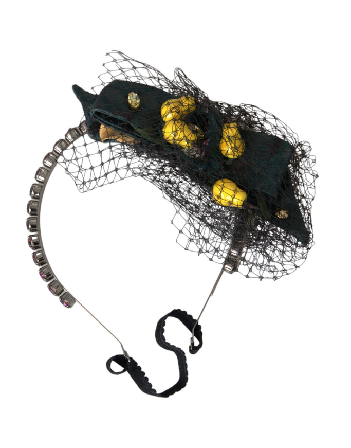 Dolce & Gabbana headband with black net and yellow lemons