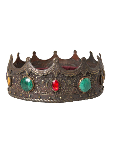 Dolce & Gabbana bronze brass crystal crown tiara