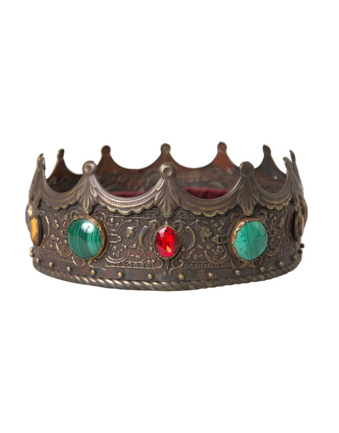 Dolce & Gabbana bronze brass crystal crown tiara