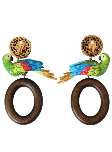 Dolce & Gabbana parrot earrings, back view