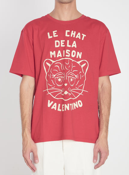 Valentino Garavani Chat De La Maison T-shirt Red
