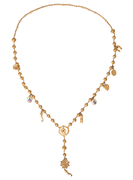 Dolce & Gabbana gold tone chain beaded Sicily necklace