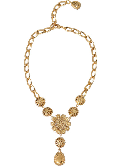 Back view of Dolce & Gabbana gold necklace with intricate design