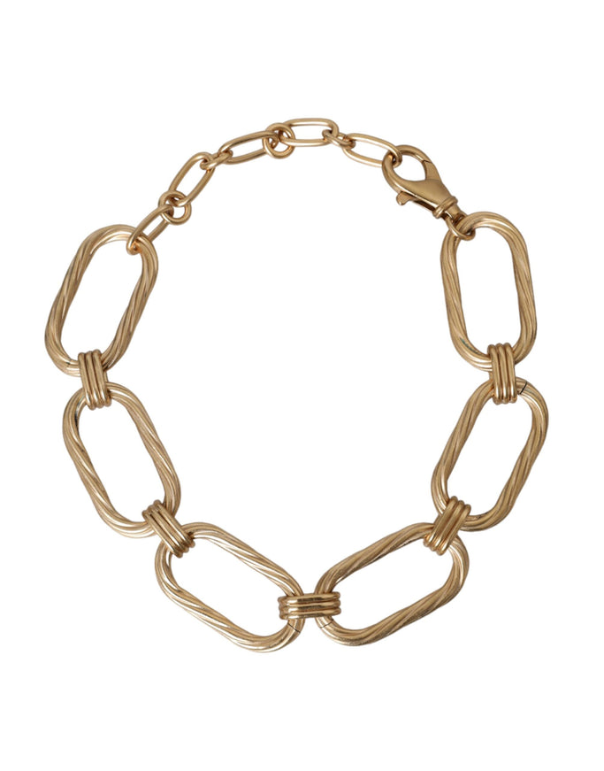 Dolce & Gabbana gold tone brass large link chain necklace