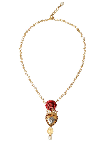 Dolce & Gabbana gold chain necklace with sacred heart charm