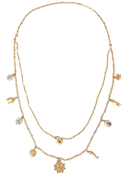 Dolce & Gabbana gold tone chain charm necklace