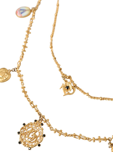 Dolce & Gabbana gold tone chain charm necklace