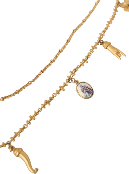 Dolce & Gabbana gold tone chain charm necklace