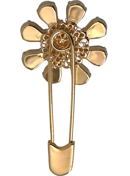 Back view of Dolce & Gabbana floral brooch pin