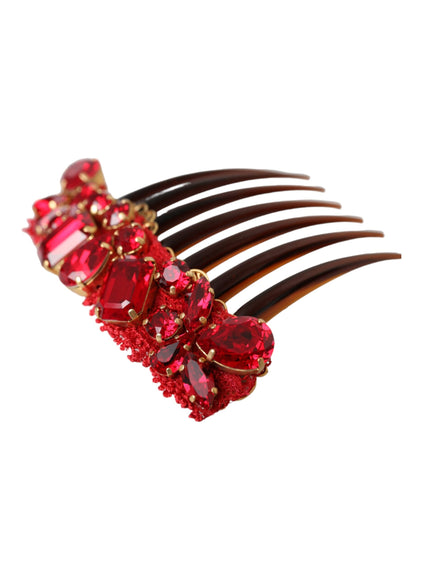 Dolce & Gabbana hair pin with red crystals and gold brass