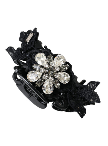 Dolce & Gabbana black crystal brooch hair pin