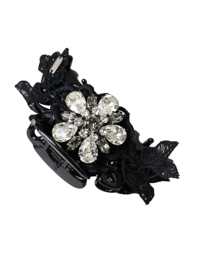 Dolce & Gabbana black crystal brooch hair pin