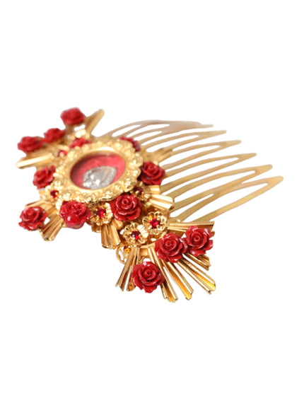 Dolce & Gabbana hair comb with crystal heart and roses