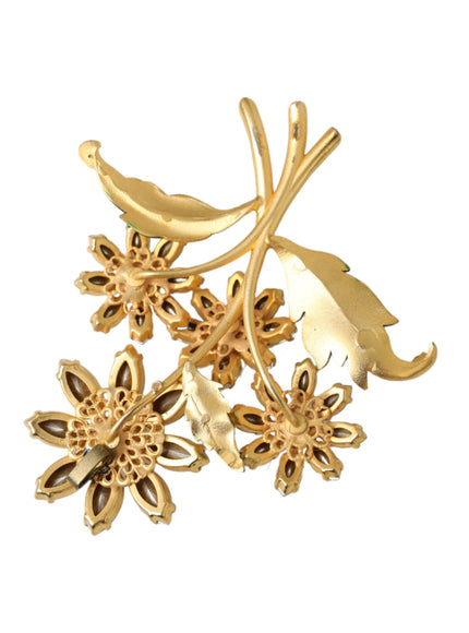 Back view of Dolce & Gabbana gold flower brooch