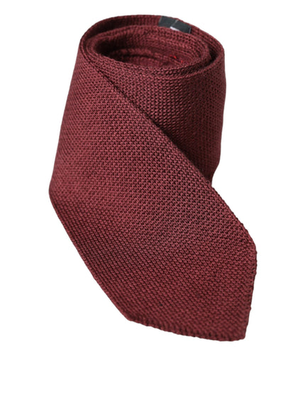 Dolce & Gabbana Bordeaux silk tie standing upright