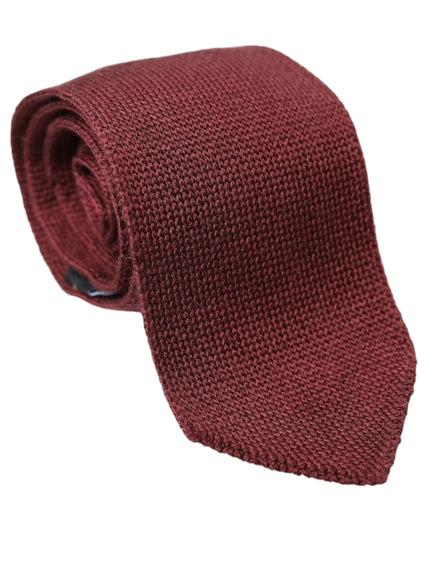 Dolce & Gabbana Bordeaux silk patterned tie rolled