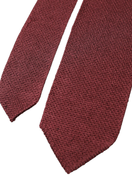 Close-up of Dolce & Gabbana Bordeaux silk tie ends