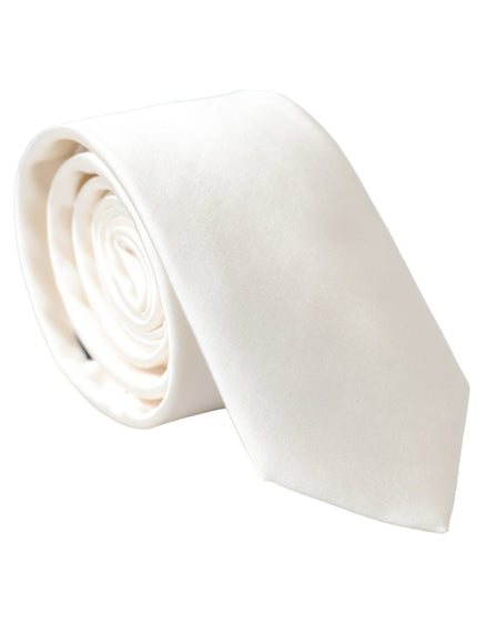 Dolce & Gabbana white silk tie rolled up