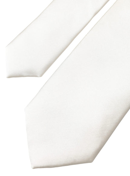 Detail of white silk tie by Dolce & Gabbana