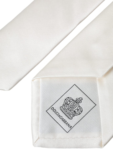 Dolce & Gabbana tie label on white silk