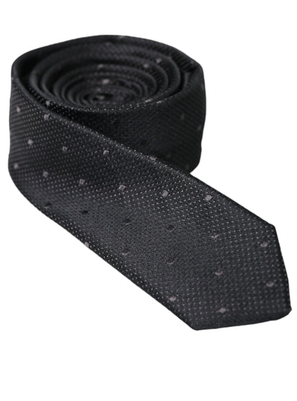 Dolce & Gabbana black silk tie rolled up