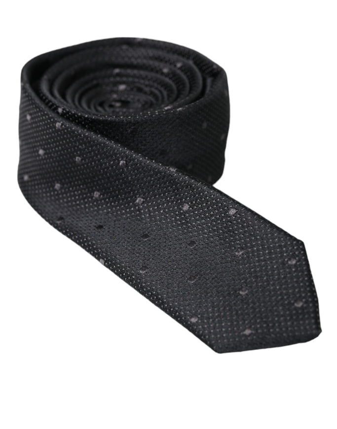 Dolce & Gabbana black silk tie rolled up