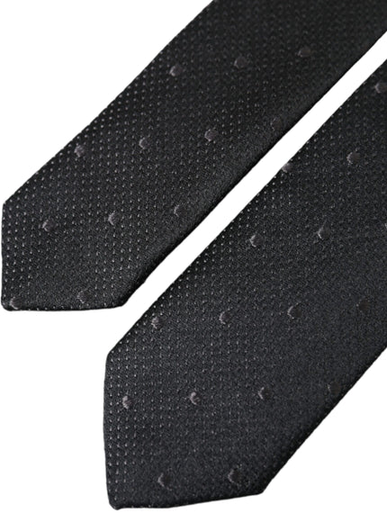 Close-up of Dolce & Gabbana black silk tie