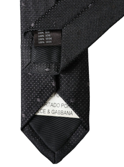 Back view of Dolce & Gabbana black silk tie