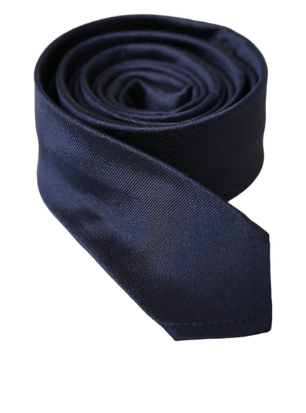 Solid blue silk tie by Dolce & Gabbana